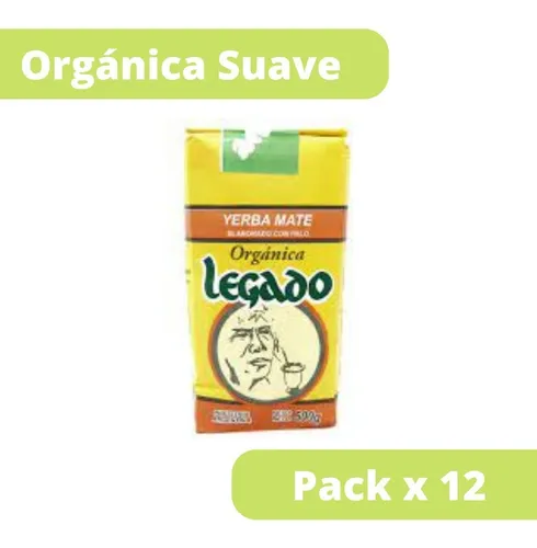 Yerba Mate Legado Suave Certificado Organico PACK X 12U.