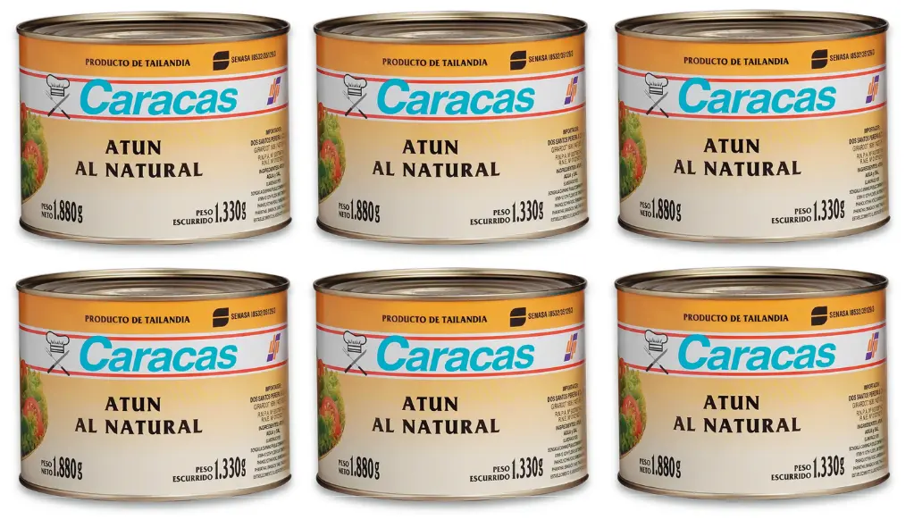 Atun Caracas Trozos al Natural x 1.8kg. CAJA X 6 U.