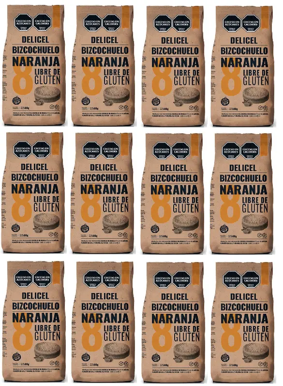 Premezcla Delicel Bizcochuelo Naranja x 500g. CAJA X 12 U.