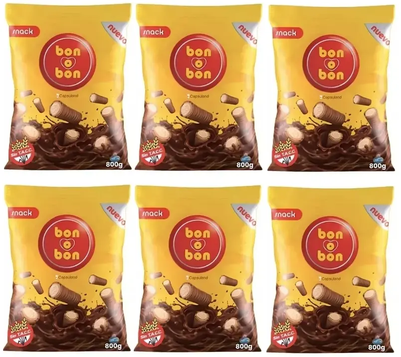 Chocolate Snack Arcor Bon o Bon x800g. CAJA X 6 u.