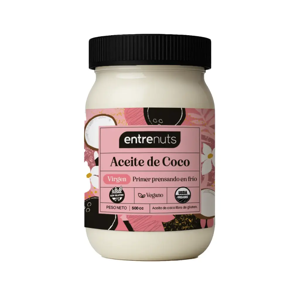 Aceite Coco Entre Nuts Virgen x 500cc. CAJA X 6 U.