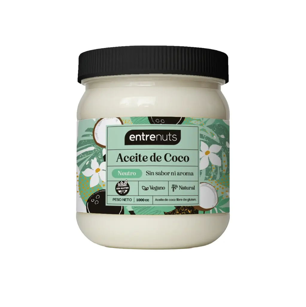 Aceite Coco Entre Nuts Neutro x 1000cc. CAJA X 4 U.