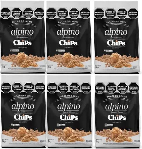 [2990] Chocolate Chips Alpino Dulce de Leche x 1kg. CAJA X 6 U.