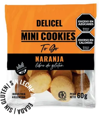 [3006] Galletitas Delicel Mini Cookies Naranja x 60g.