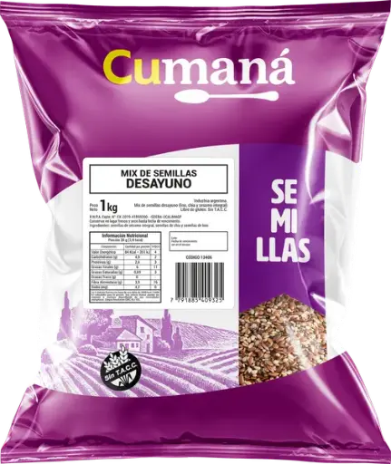 [3034] Semilla Cumana Mix DESAYUNO(chia, sesamo integral y lino) x 1kg. CAJA X 10 U.