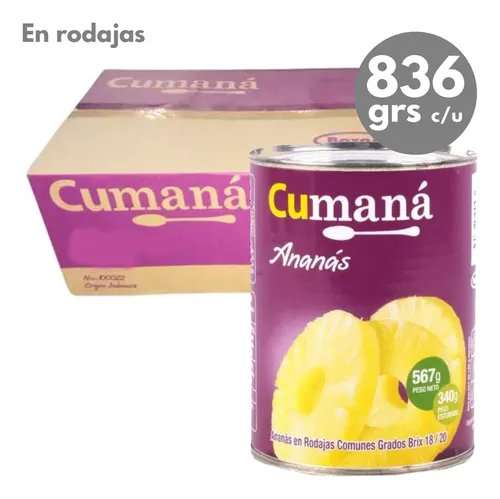 [3044] Ananas Cumana Rodajas x 836g. CAJA X 12 U.