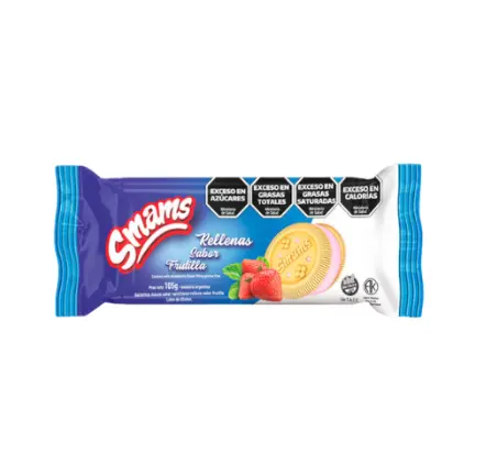 [1677] Galletitas Smams Rellenas de Frutilla x 105g.