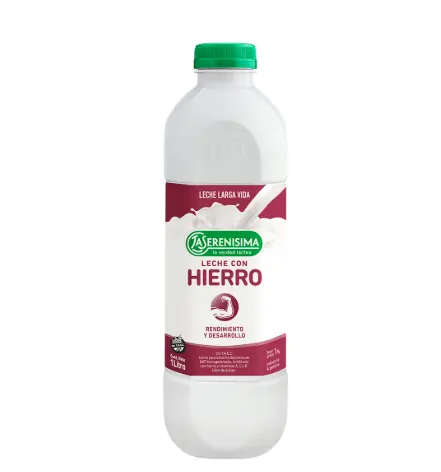 [1800] Leche Larga Vida La Serenisima Hierro Botella x 1L.