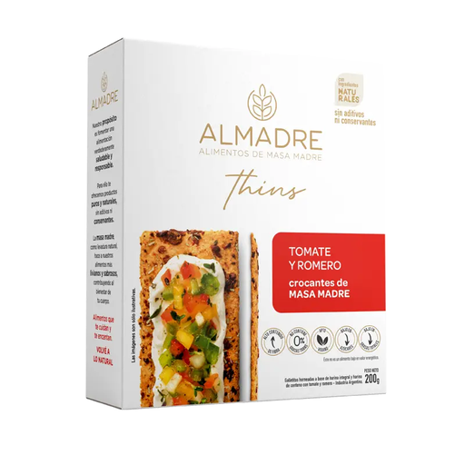 [1613] Snack Almadre Thins de Tomate & Romero x 160g.