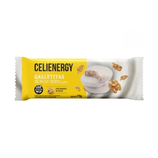 [2361] Galletitas Celienergy de Nuez Bañado chocolate blanco x 170g.