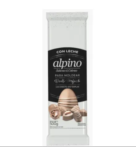 [1742] Chocolate Moldeo Alpino con leche tableta x 500g.