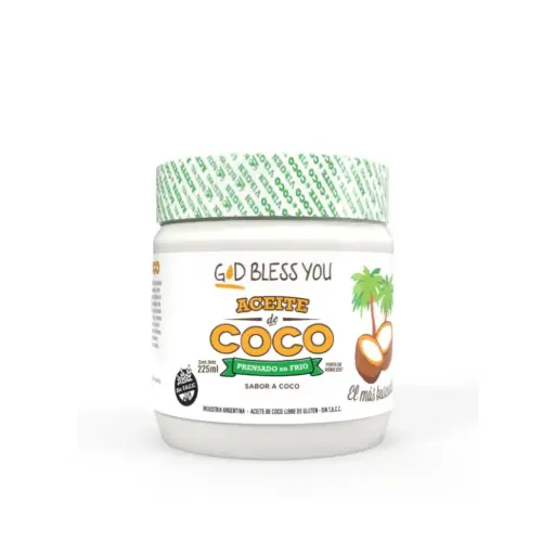[1024] Aceite Coco God Bless You Virgen x 225mL.