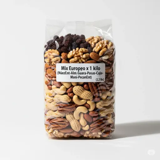 [1187] Mix Europeo x 1kg.(NuezEnt-Alm.Guara-Pasas-Caju-Mani-PecanEnt)