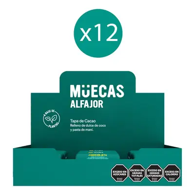 [2300] Alfajor Muecas de Chocolate CAJA X 12 U.