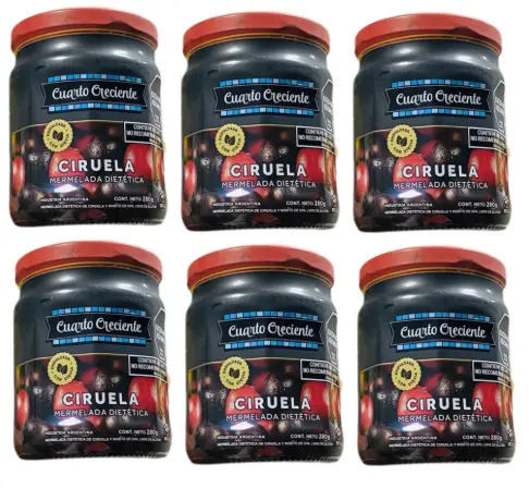 [2473] Mermelada Cuarto Creciente C/Stevia Ciruela x 280g. PACK X 6 U.