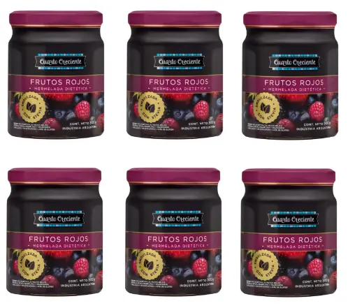 [2475] Mermelada Cuarto Creciente C/Stevia Frutos Rojos 280g PACK X 6 U