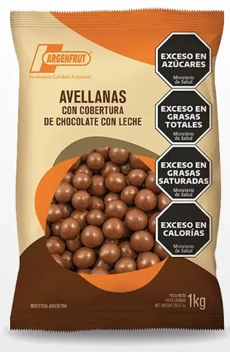 [2769] Chocolate Argenfrut AVELLANAS C/ Cob. Cho. LECHE x 1kg.