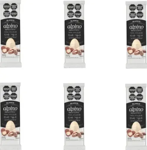 [2429] Chocolate Moldeo Alpino blanco tableta x 500g. CAJA X 6 U.