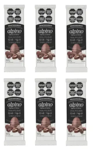 [2427] Chocolate Moldeo Alpino semiamargo tableta x 500g. CAJA X 6 U.
