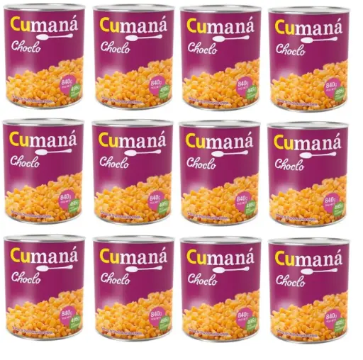 [2213] Choclo Cumana Entero Grano Amarillo x 820g. PACK X 12 U.