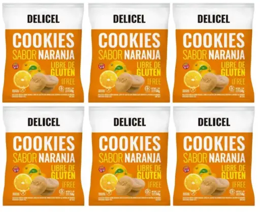 [2574] Galletitas Delicel Cookies Sabor Naranja x 200g. CAJA X 20 U.