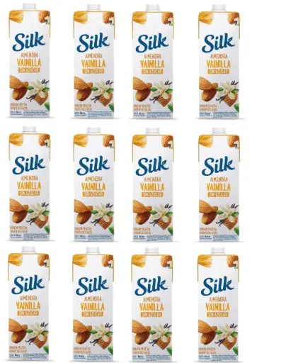 [2275] Leche Vegetal Silk Almendra C/Vainilla Sin Azucar x 1L. CAJA X 12U.
