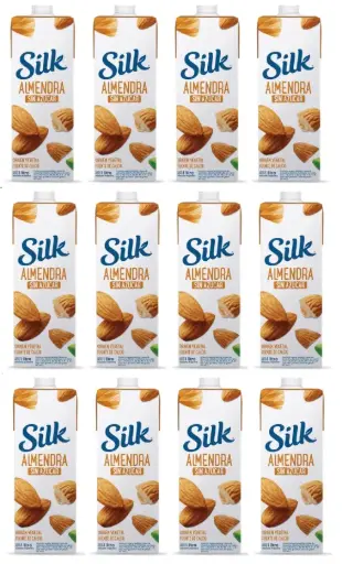[2278] Leche Vegetal Silk Almendra S/Azucar x 1L. CAJA X 12 U.