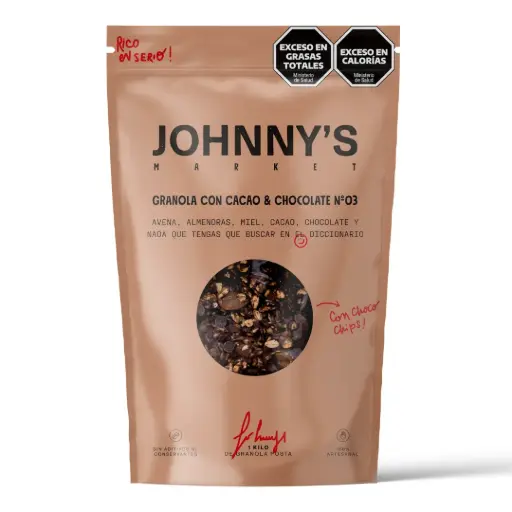 [2084] Granola Johnny'S Market Chocolate 1kg. CAJA X 6 U.