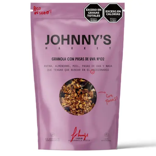 [2085] Granola Johnny'S Market Pasas 1kg. CAJA X 6 U.