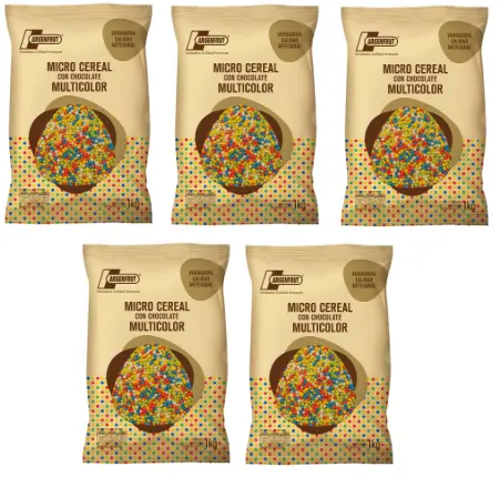[2799] Chocolate Argenfrut MICROCEREAL C/Cho Multicolor 1kg CAJA X 5 U.