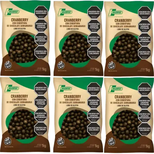 [2776] Chocolate Argenfrut CRAMBERRY C/ Cob. Cho. Semi. x 1kg. CAJA X 6 U.