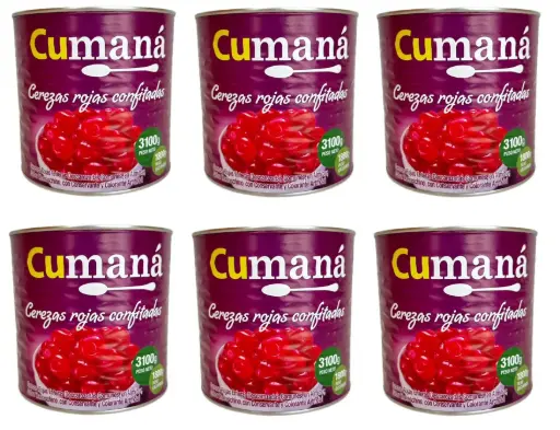 [2728] Cerezas Cumana Enteras Confitadas x 3,1kg CAJA X 6U.