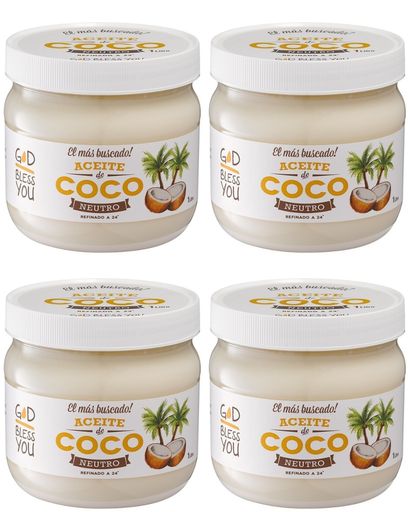 [2668] Aceite Coco God Bless You Neutro x 1L. CAJA X 12 U.