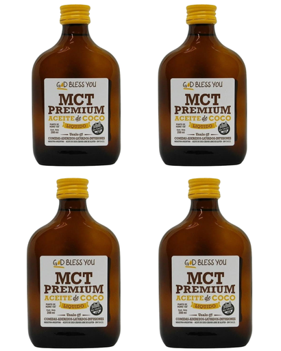[2675] Aceite Coco God Bless You MCT Petaca x 200mL. CAJA X 12 U.